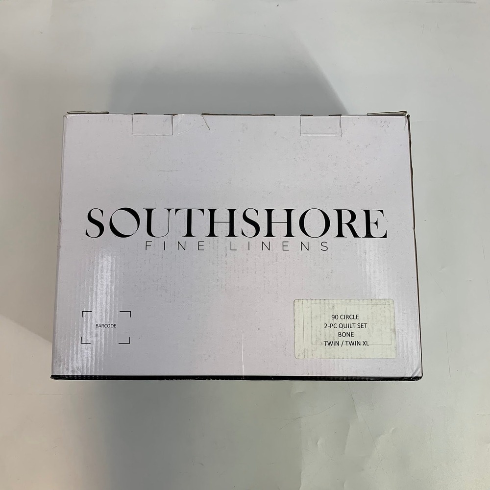 Southshore Fine Linens 90‎ Circle 2 Piece Quilt Set Bone Twin Twin XL New